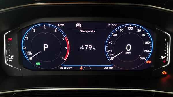 VW T Cross Oeltemperaturanzeige